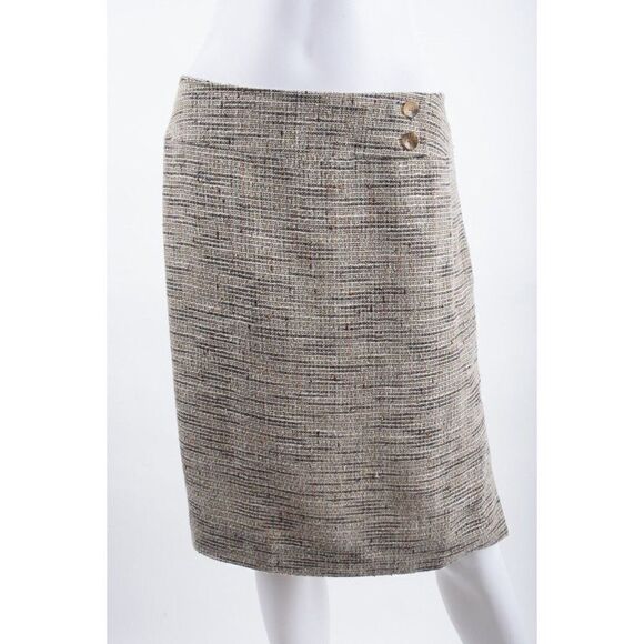 Celine Womens Blazer Suit Jacket Long & Pencil Skirt Set Sz 40 US 8 Blue Tweed - Picture 11 of 15